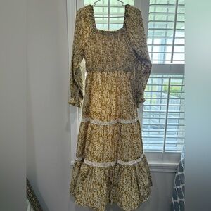 Hayden Yellow Cream Tiered Ruffled Sundress